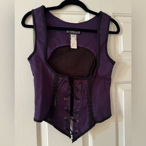 The Pyramid Collection XS deep purple corset top (whimsigoth)